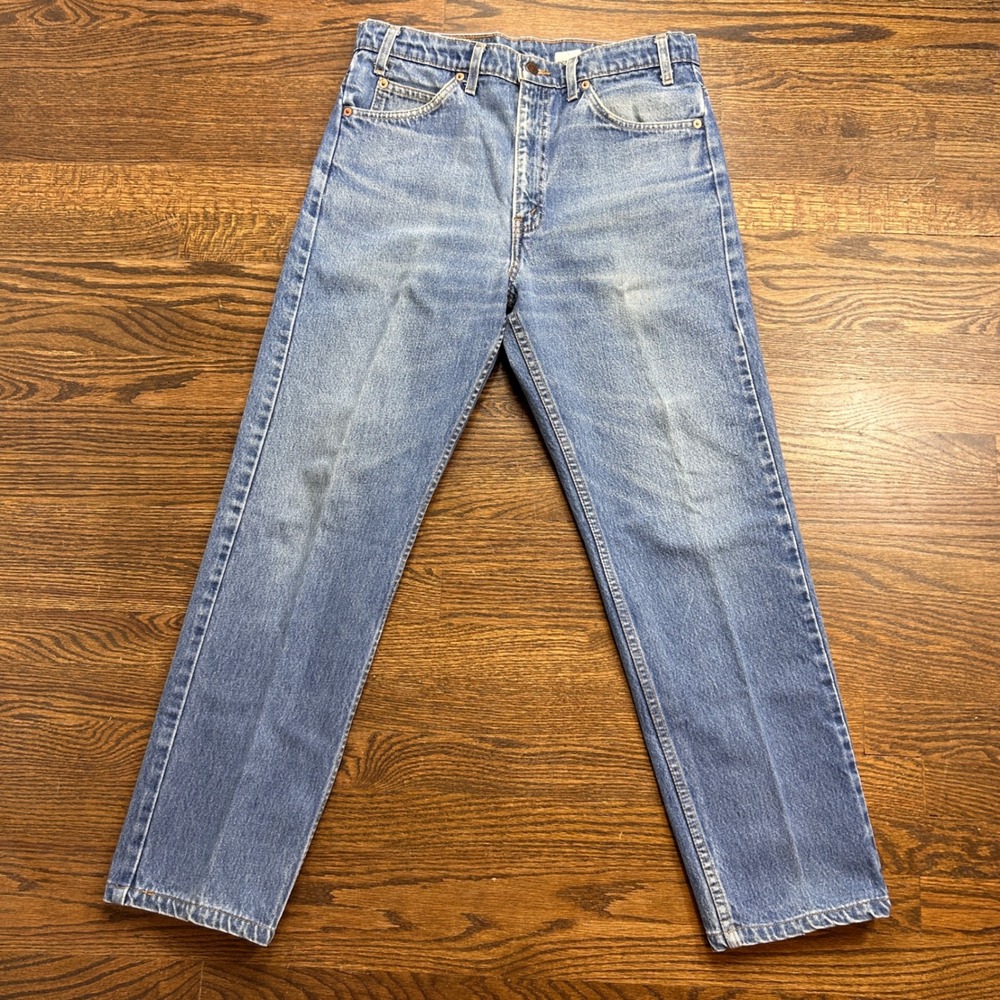 Levis 505 Regular Fit Straight Leg Jeans Mens 34x30 Blue Medium Wash Denim